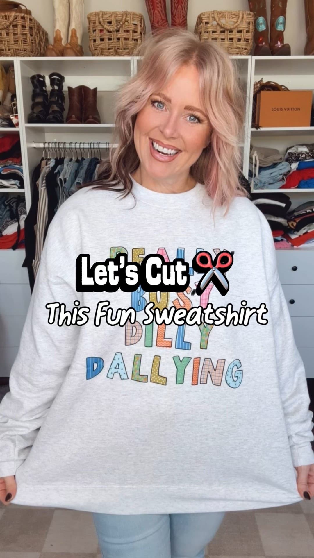 Ok friends try this on your old sweatshirts that need some new life or thrift one!