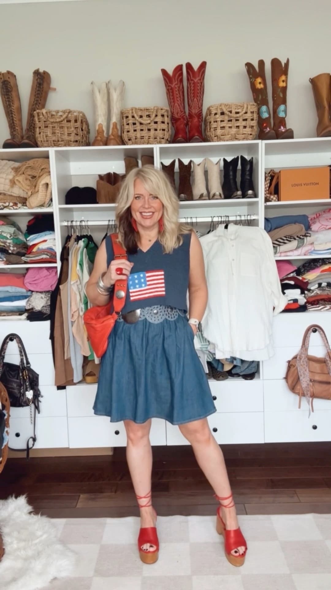 This denim dress is so adorable and runs true to size.