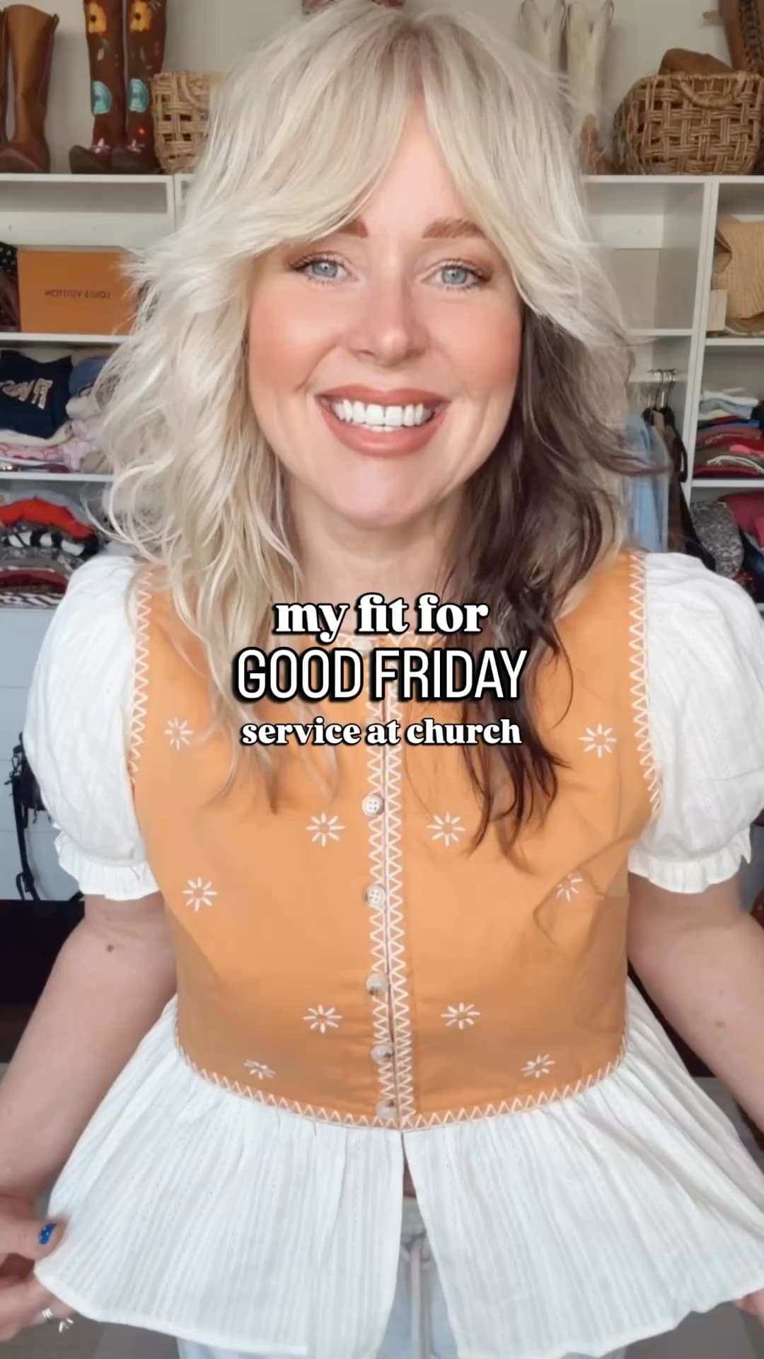 The cutest top and my fit for Good Friday service.