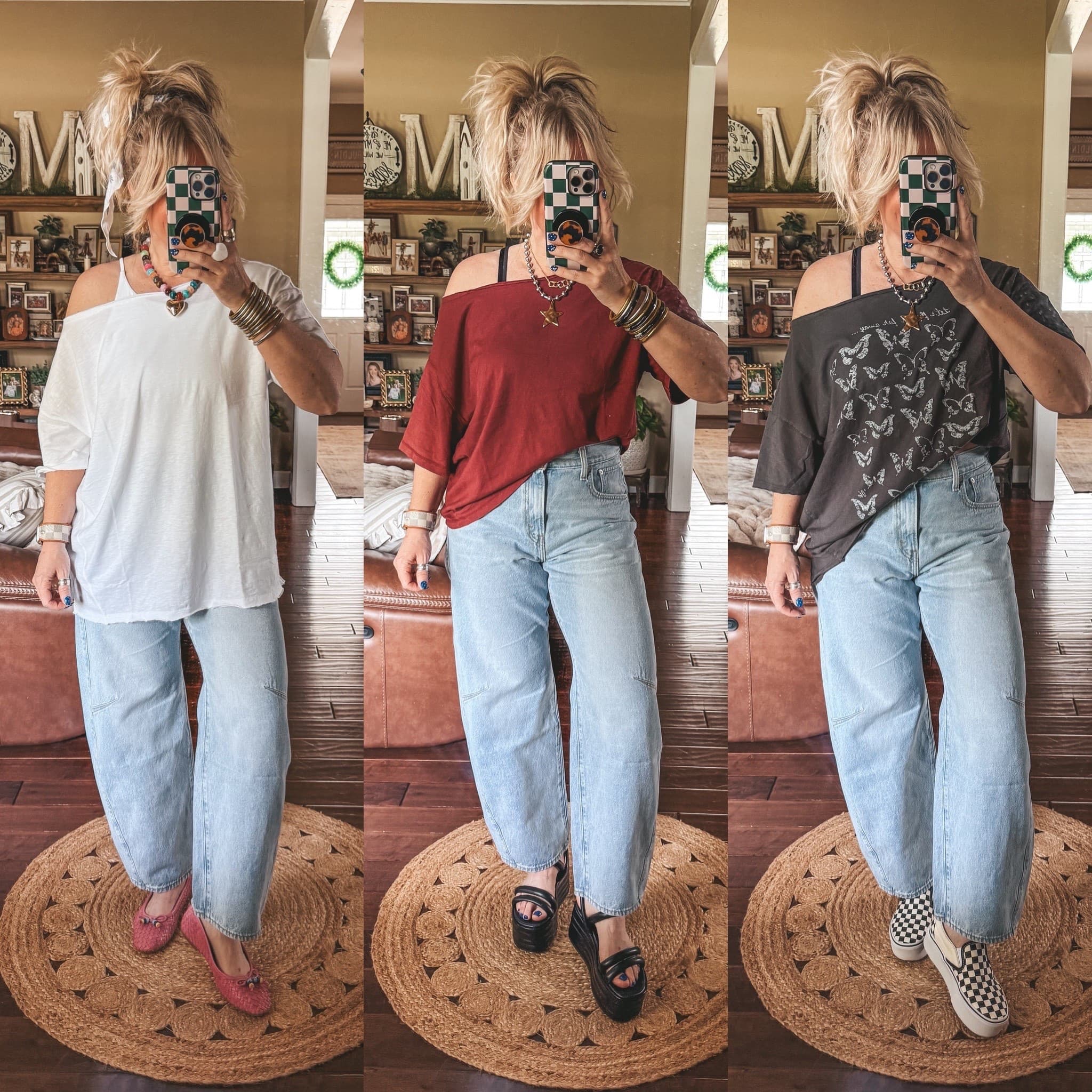 These adorable off shoulder tops are on sale and I love the fit!!